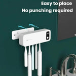 Stérilisateur UV pour brosses à dents électriques avec séchage automatique et rangement mural pour salle de bain