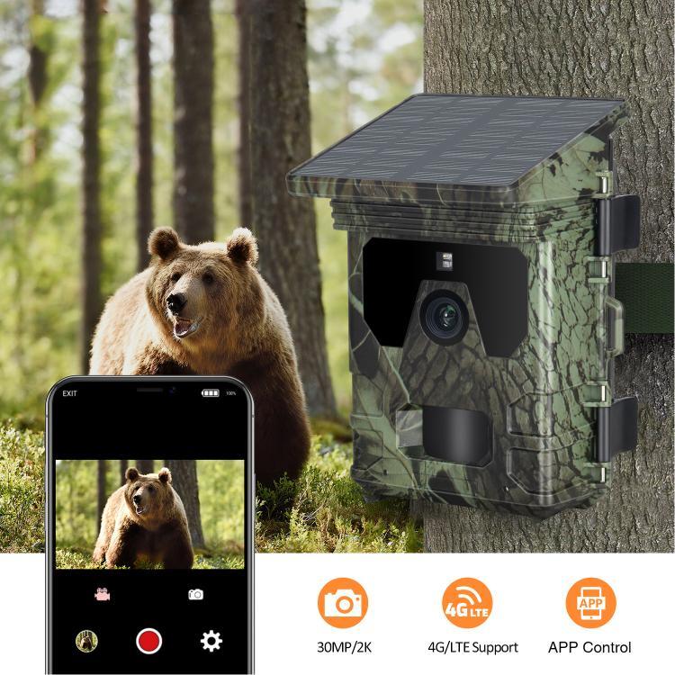 Caméra de Chasse Extérieure 2K 4G avec Contrôle Mobile à Distance via APP, Supporte Email / FTP, HC-600Pro