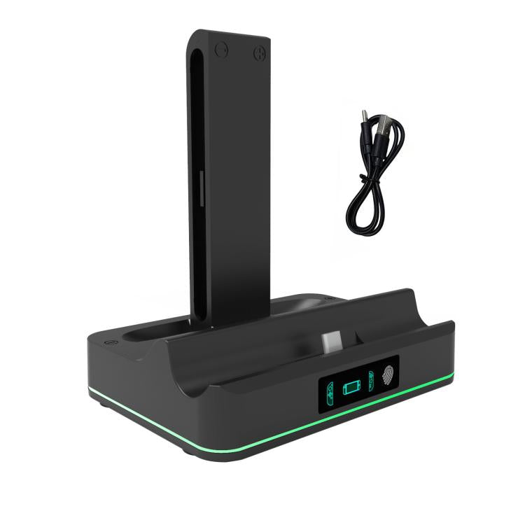 Pour Nintendo Switch 2 & Manettes Joy-Con Station de Charge KJH avec Éclairage Ambiant, PG-SW2130 Blanc, PG-SW2130 Noir