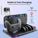 Pour Nintendo Switch 2 Station de Charge Multifonction avec Refroidissement, Éclairage RGB & Emplacements pour Cartes, SW2139