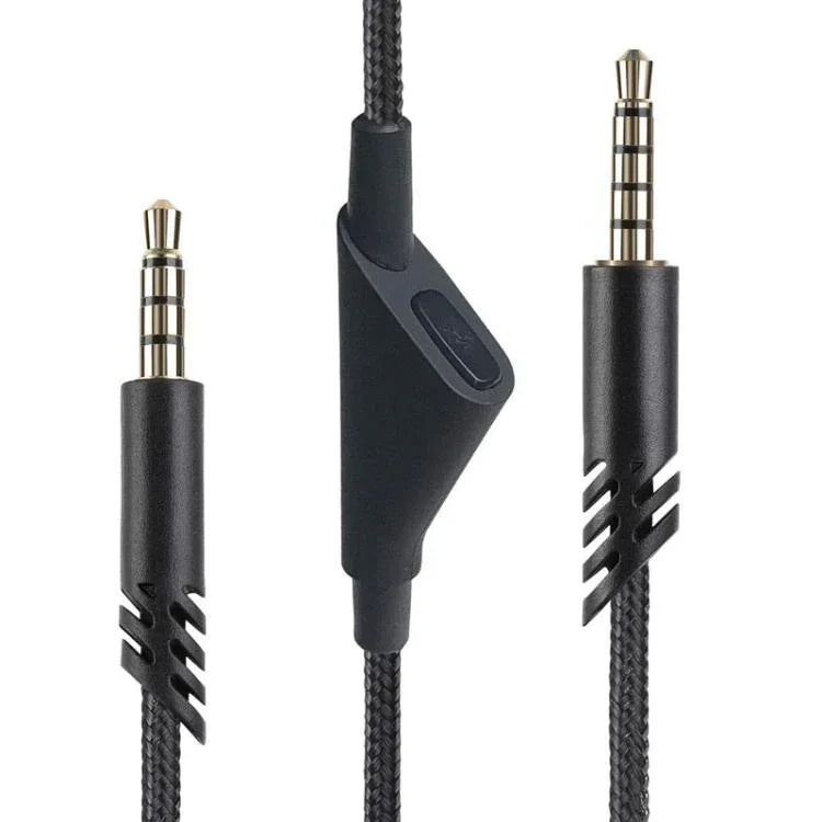 Câble de casque de jeu tressé 2 m pour Logitech Astro A10 / A40 / A30, bouton noir, bouton noir et blanc, bouton gris et noir, réglage noir, réglage bleu, réglage gris, carré rouge et noir, carré noir
