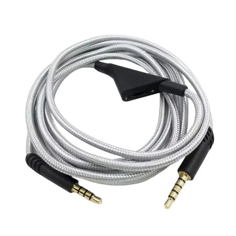 Câble de casque de jeu tressé 2 m pour Logitech Astro A10 / A40 / A30, bouton noir, bouton noir et blanc, bouton gris et noir, réglage noir, réglage bleu, réglage gris, carré rouge et noir, carré noir