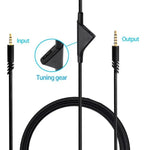 Câble de casque de jeu tressé 2 m pour Logitech Astro A10 / A40 / A30, bouton noir, bouton noir et blanc, bouton gris et noir, réglage noir, réglage bleu, réglage gris, carré rouge et noir, carré noir