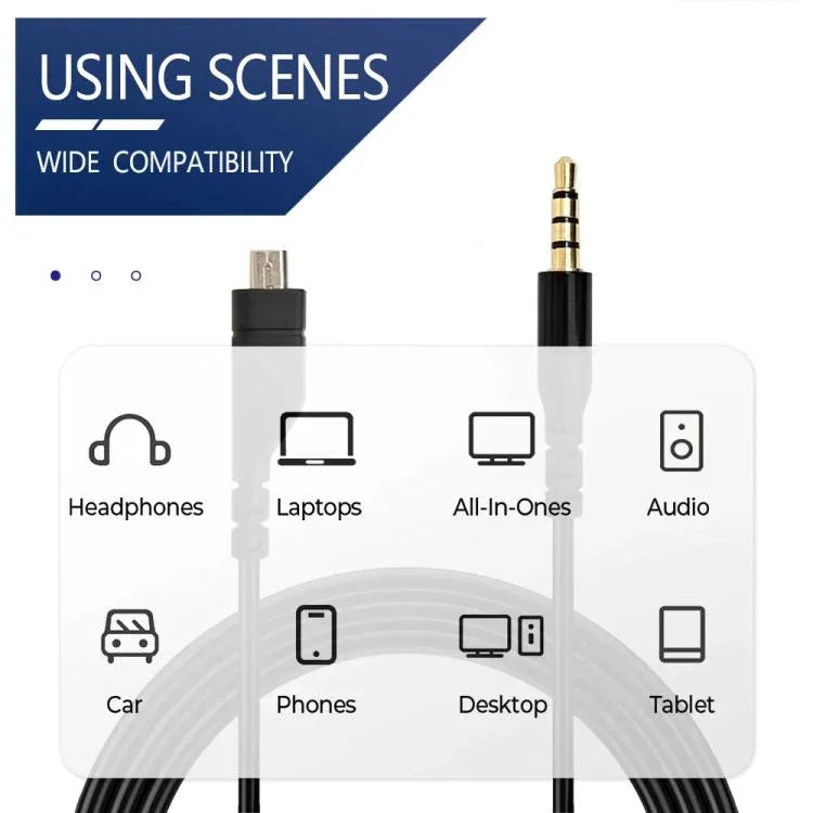 Câble d’écouteurs USB mini jack 1,5 m en TPE pour SteelSeries Arctis Prime / 3 / 5 / 7 / Pro, ZS0271