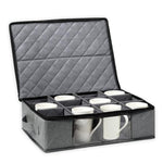 Boîte de rangement pour tasses à café avec compartiments et couvercle