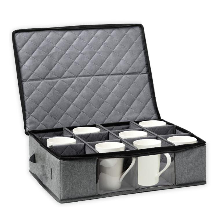 Boîte de rangement pour tasses à café avec compartiments et couvercle