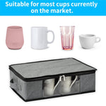 Boîte de rangement pour tasses à café avec compartiments et couvercle