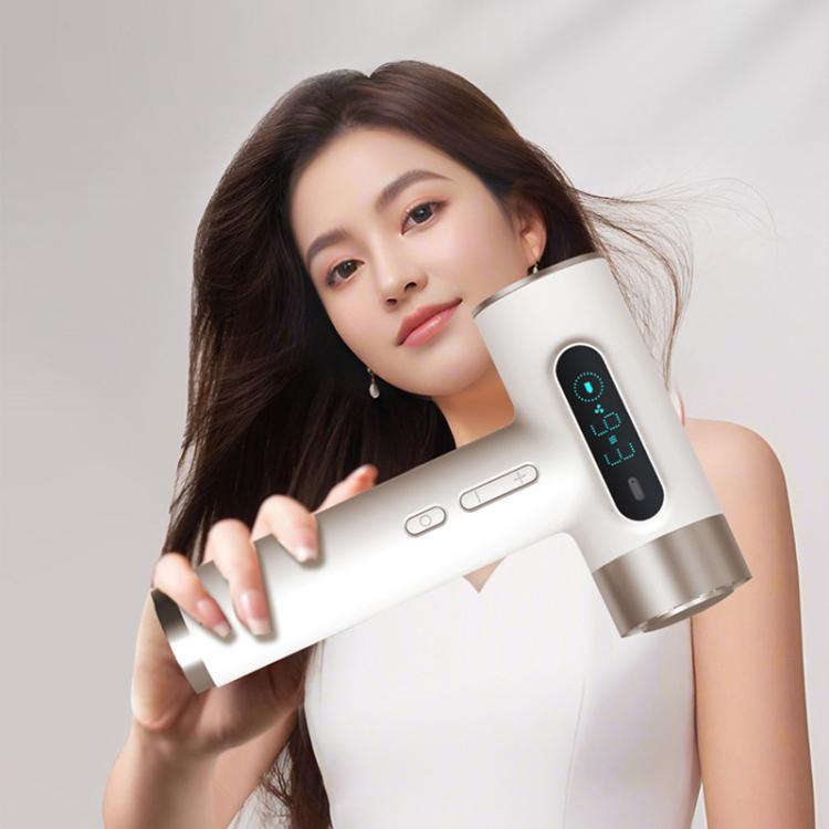 Sèche-cheveux sans fil haute vitesse moteur 100 000 tr/min, charge rapide USB-C et batterie intégrée 15600 mAh
