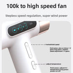 Sèche-cheveux sans fil haute vitesse moteur 100 000 tr/min, charge rapide USB-C et batterie intégrée 15600 mAh