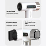 Sèche-cheveux sans fil haute vitesse moteur 100 000 tr/min, charge rapide USB-C et batterie intégrée 15600 mAh