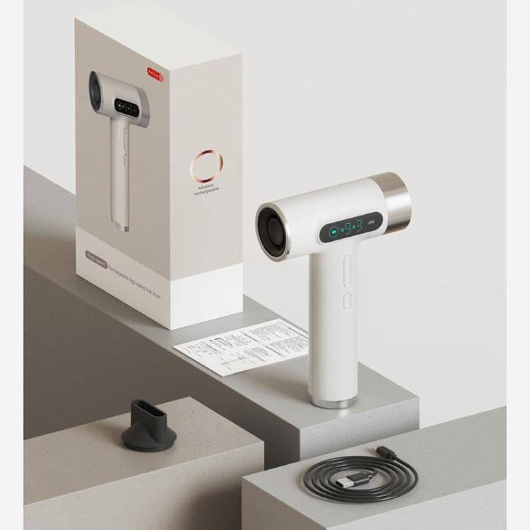 Sèche-cheveux sans fil haute vitesse moteur 100 000 tr/min, charge rapide USB-C et batterie intégrée 15600 mAh