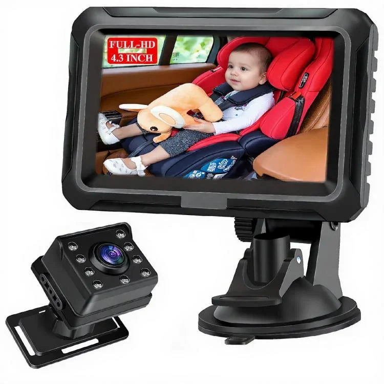 Moniteur Bébé Voiture HD 1080P 4,3 pouces