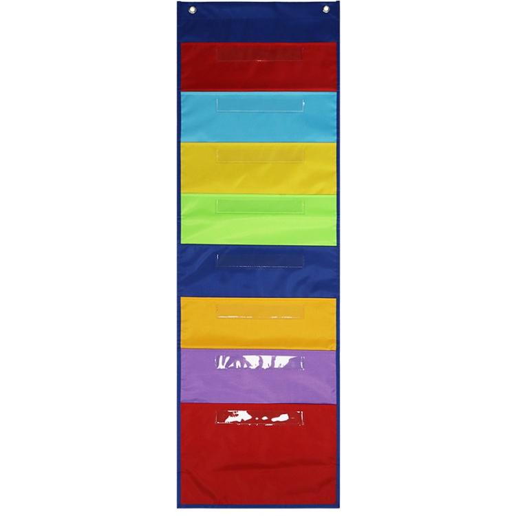 Sac de rangement mural pour magazines, livres et dossiers arc-en-ciel, 8 compartiments