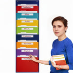 Sac de rangement mural pour magazines, livres et dossiers arc-en-ciel, 8 compartiments