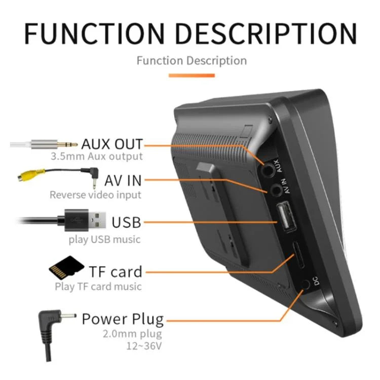 Écran tactile HD de 7 pouces + image de recul HD avec 8 LED, lecteur MP5 de voiture sans fil Carplay, X5300 avec caméra à 8 LED