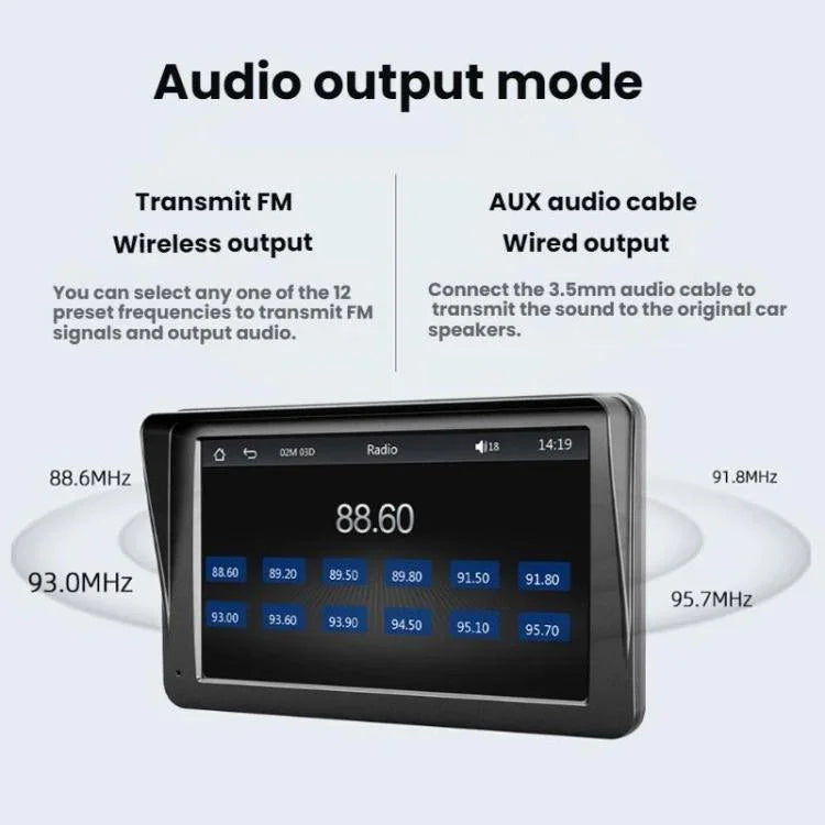 Écran tactile HD de 7 pouces + image de recul HD avec 8 LED, lecteur MP5 de voiture sans fil Carplay, X5300 avec caméra à 8 LED
