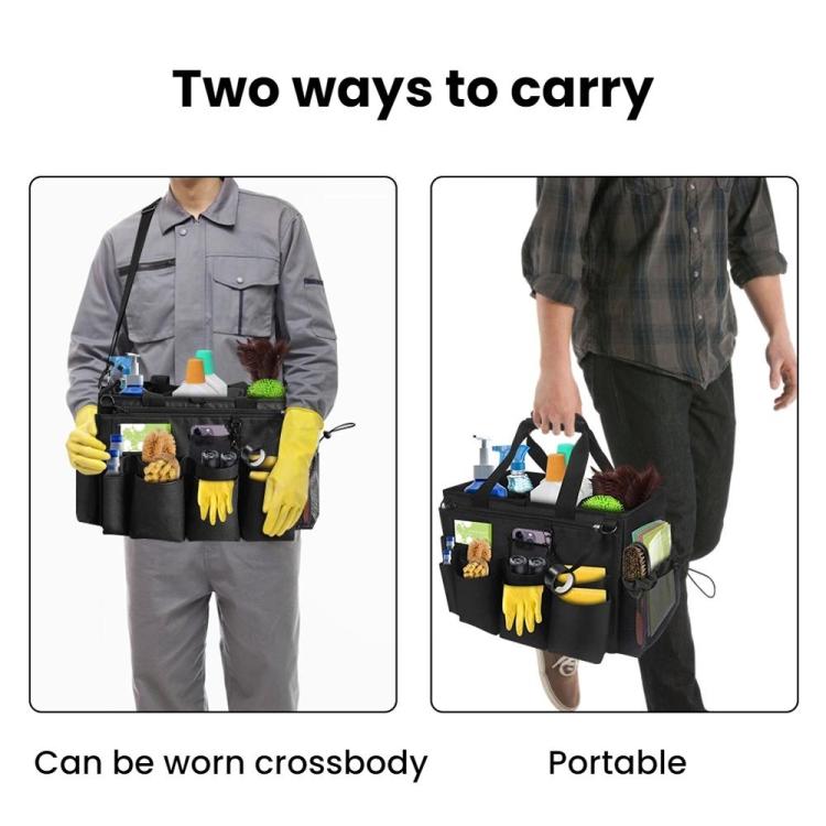 Sac de rangement pour produits d'entretien avec tablier de poche détachable