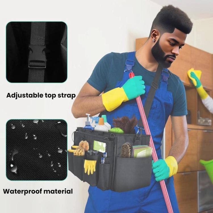 Sac de rangement pour produits d'entretien avec tablier de poche détachable