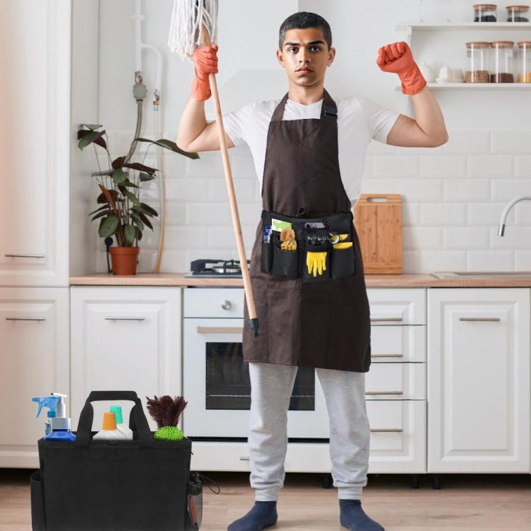 Sac de rangement pour produits d'entretien avec tablier de poche détachable