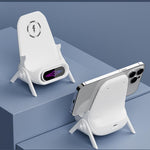 Support de chargeur sans fil en forme de chaise pour bureau compatible avec les téléphones et tablettes de 4,5 à 11 pouces