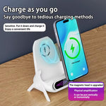 Support de chargeur sans fil en forme de chaise pour bureau compatible avec les téléphones et tablettes de 4,5 à 11 pouces