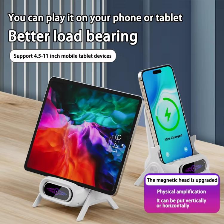 Support de chargeur sans fil en forme de chaise pour bureau compatible avec les téléphones et tablettes de 4,5 à 11 pouces