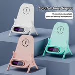 Support de chargeur sans fil en forme de chaise pour bureau compatible avec les téléphones et tablettes de 4,5 à 11 pouces
