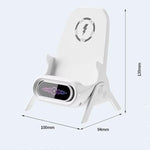 Support de chargeur sans fil en forme de chaise pour bureau compatible avec les téléphones et tablettes de 4,5 à 11 pouces