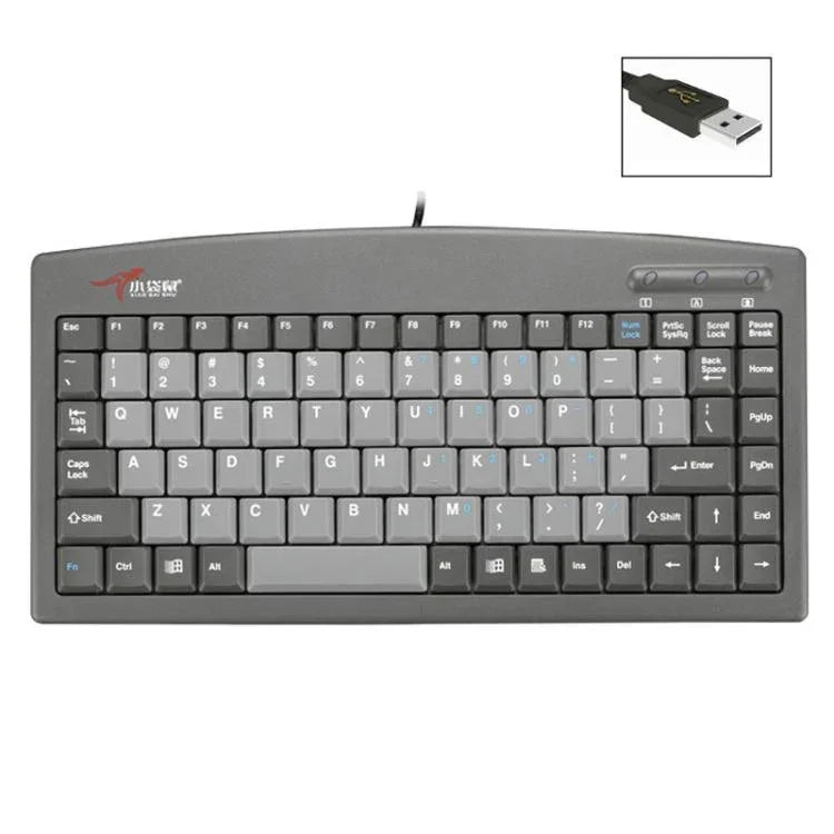 Clavier filaire Little Kangaroo DS-9827 88 touches avec anneau magnétique pour ordinateur portable, clavier industriel de bureau, PS2, USB