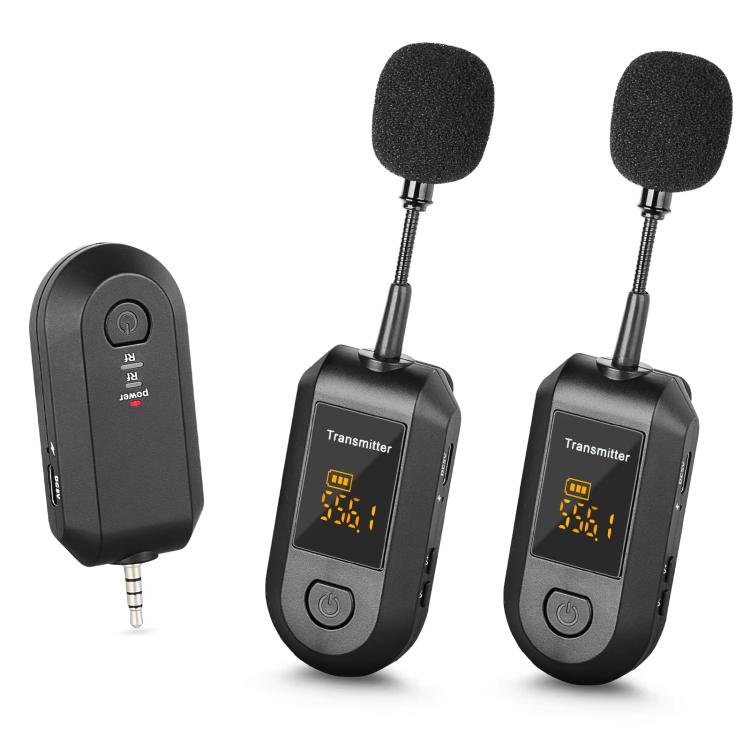 Amplificateur de microphone sans fil 2,4G portable, 1 en 1 clip cravate, 1 en 1 casque, 1 en 2 clip cravate, 1 en 2 casque