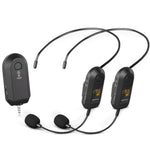 Amplificateur de microphone sans fil 2,4G portable, 1 en 1 clip cravate, 1 en 1 casque, 1 en 2 clip cravate, 1 en 2 casque
