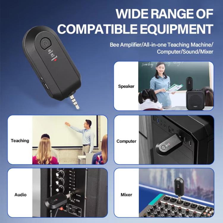 Amplificateur de microphone sans fil 2,4G portable, 1 en 1 clip cravate, 1 en 1 casque, 1 en 2 clip cravate, 1 en 2 casque