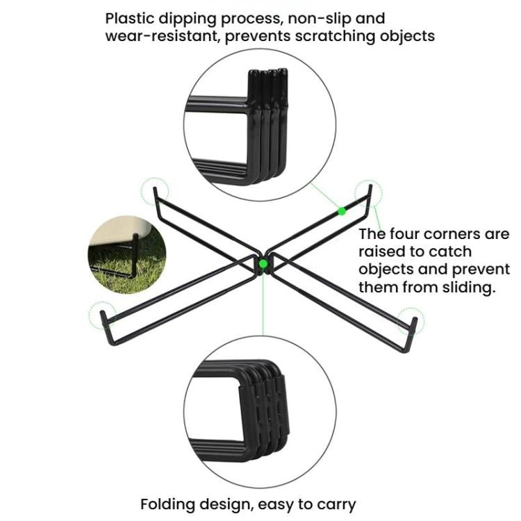COOL CAMP CF-7001 Support pliant de rangement pour camping en extérieur Tapis de support de base pour seau d'eau de camping