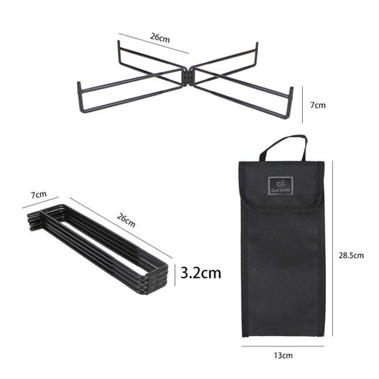 COOL CAMP CF-7001 Support pliant de rangement pour camping en extérieur Tapis de support de base pour seau d'eau de camping
