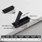 Poignée de porte encastrée invisible pour armoires, poignée rectangulaire rotative dissimulée rainurée pour meubles