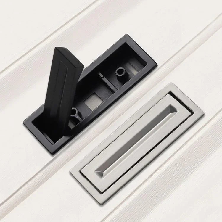 Poignée de porte encastrée invisible pour armoires, poignée rectangulaire rotative dissimulée rainurée pour meubles