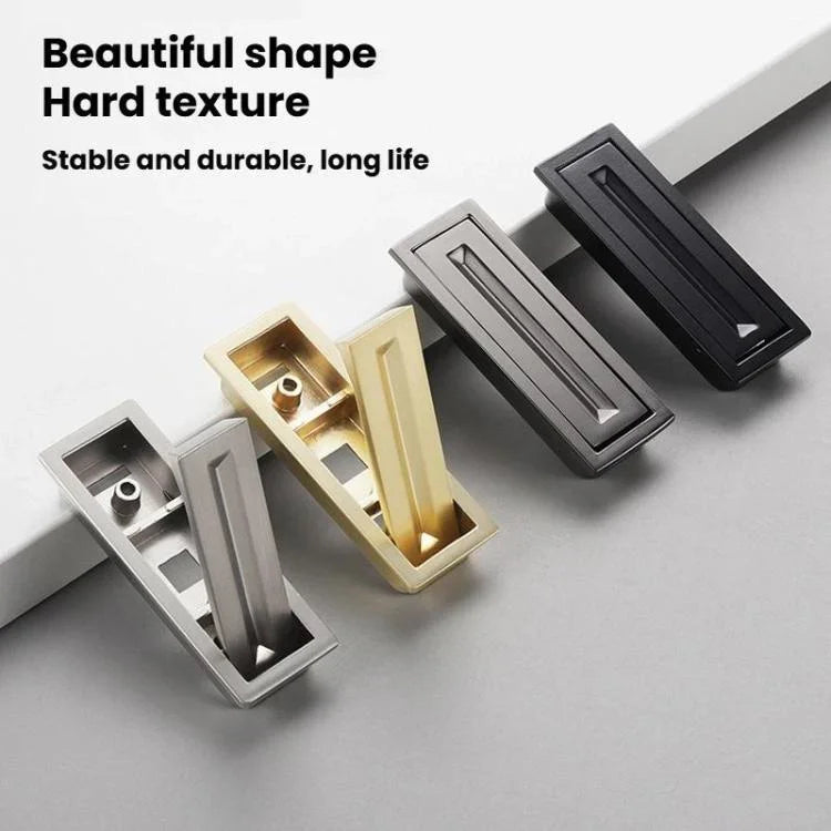 Poignée de porte encastrée invisible pour armoires, poignée rectangulaire rotative dissimulée rainurée pour meubles