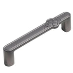Poignée de porte d'armoire vintage fleur en alliage de zinc pour tiroirs et armoires, trou unique café, 96 mm café, 128 mm café, trou unique gris, 96 mm gris, 128 mm gris, trou unique cuivre brossé, 96 mm cuivre brossé, 128 mm cuivre brossé