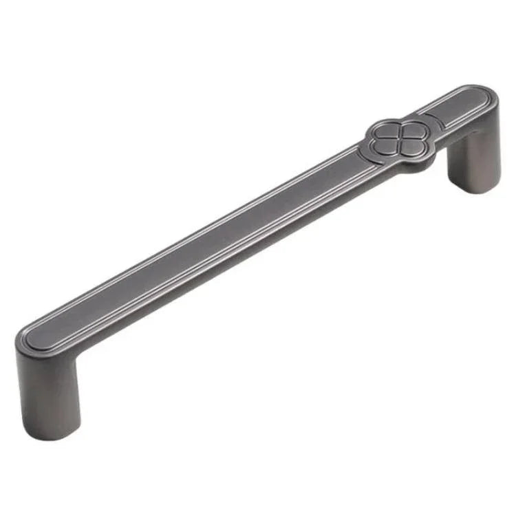Poignée de porte d'armoire vintage fleur en alliage de zinc pour tiroirs et armoires, trou unique café, 96 mm café, 128 mm café, trou unique gris, 96 mm gris, 128 mm gris, trou unique cuivre brossé, 96 mm cuivre brossé, 128 mm cuivre brossé