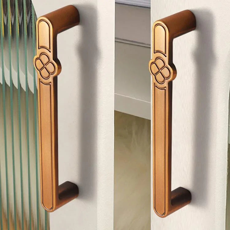 Poignée de porte d'armoire vintage fleur en alliage de zinc pour tiroirs et armoires, trou unique café, 96 mm café, 128 mm café, trou unique gris, 96 mm gris, 128 mm gris, trou unique cuivre brossé, 96 mm cuivre brossé, 128 mm cuivre brossé