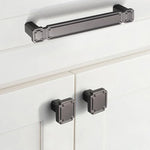 Poignée de porte d'armoire vintage en alliage de zinc pour tiroirs et armoires, trou unique café, 96 mm café, 128 mm café, trou unique gris, 96 mm gris, 128 mm gris, trou unique cuivre brossé, 96 mm cuivre brossé, 128 mm cuivre brossé