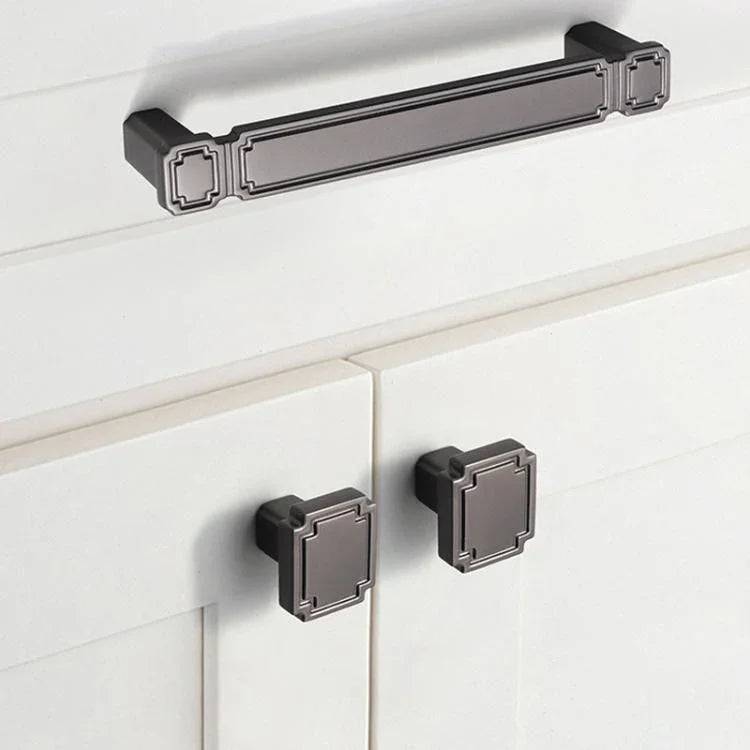 Poignée de porte d'armoire vintage en alliage de zinc pour tiroirs et armoires, trou unique café, 96 mm café, 128 mm café, trou unique gris, 96 mm gris, 128 mm gris, trou unique cuivre brossé, 96 mm cuivre brossé, 128 mm cuivre brossé