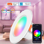 Compatible avec les spots encastrables intelligents Tuya WIFI & Bluetooth RGB+CW+WW, Dimmable, 5W 2.5inch, 7W 3.5inch, 10W 4inch, 15W 6inch