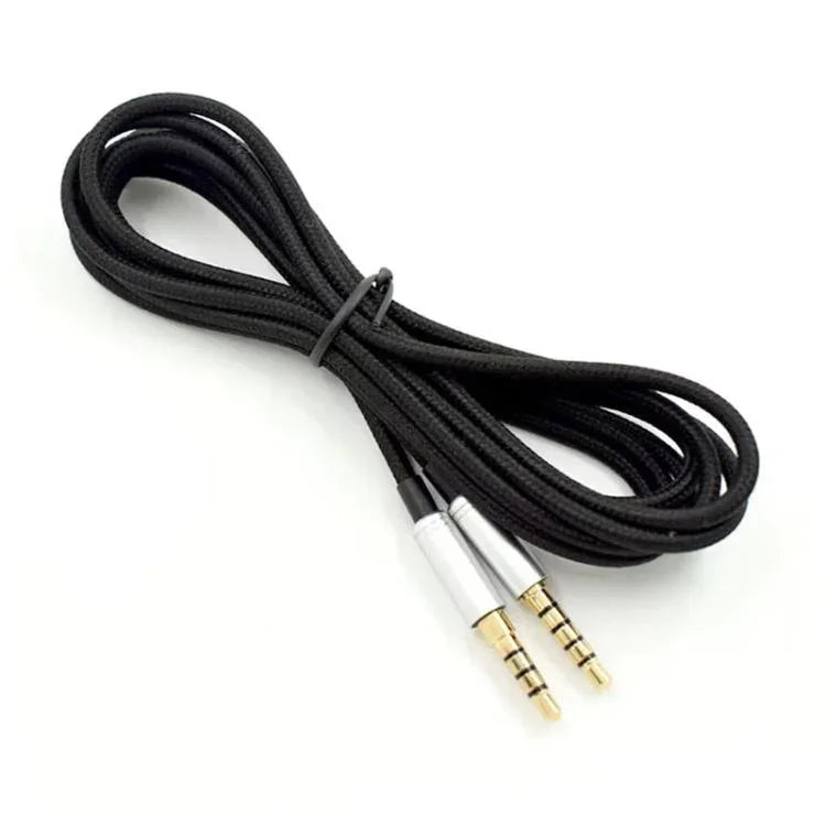 Câble audio tressé 2 m pour casque gaming Logitech Astro A10 / A40, prise argentée droite, prise argentée pour contrôleur filaire, prise noire pour contrôleur filaire