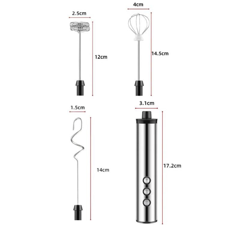 Batteur à œufs électrique portable rechargeable 3 en 1, mini mousseur à lait pour la pâtisserie, rechargeable