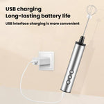 Batteur à œufs électrique portable rechargeable 3 en 1, mini mousseur à lait pour la pâtisserie, rechargeable