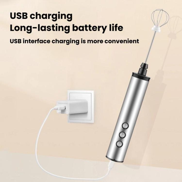 Batteur à œufs électrique portable rechargeable 3 en 1, mini mousseur à lait pour la pâtisserie, rechargeable