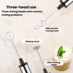 Batteur à œufs électrique portable rechargeable 3 en 1, mini mousseur à lait pour la pâtisserie, rechargeable