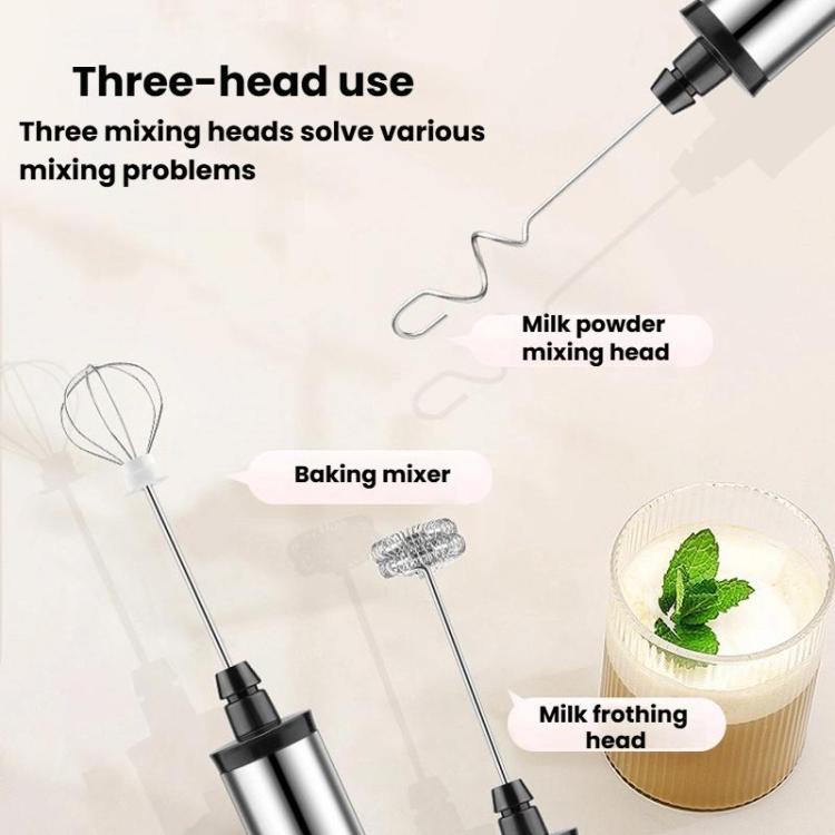 Batteur à œufs électrique portable rechargeable 3 en 1, mini mousseur à lait pour la pâtisserie, rechargeable