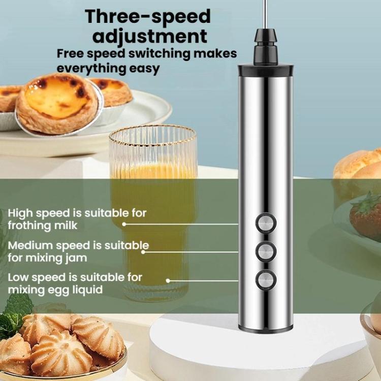 Batteur à œufs électrique portable rechargeable 3 en 1, mini mousseur à lait pour la pâtisserie, rechargeable